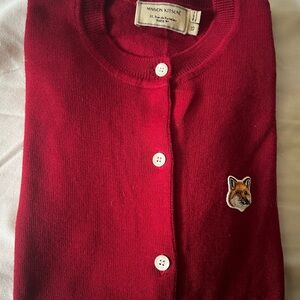 MAISON KITSUNE Cardinal Red Cardigan